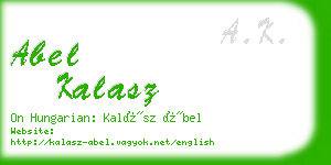 abel kalasz business card